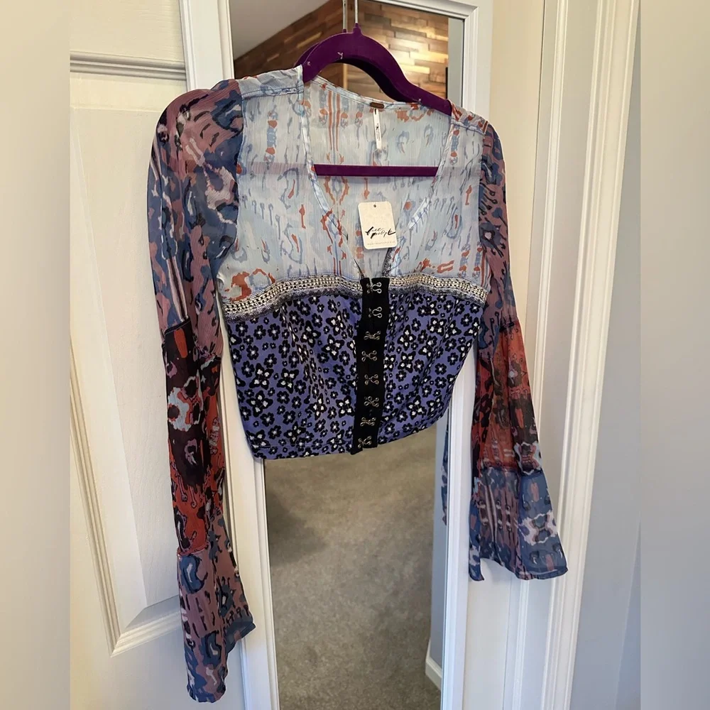 Free People Multicolor Patchwork style Blouse - Picture 4 of 11
